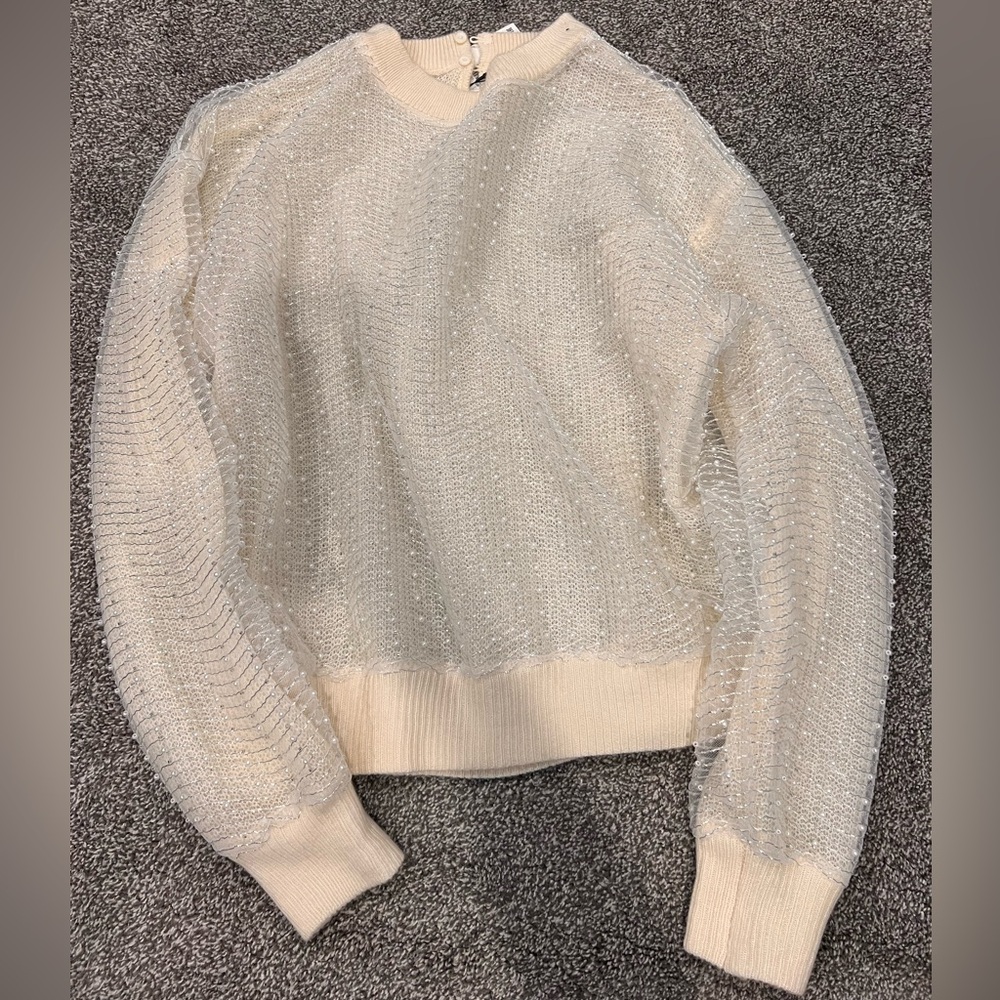 NWT Zara Pearl detailed sweater! Size L.